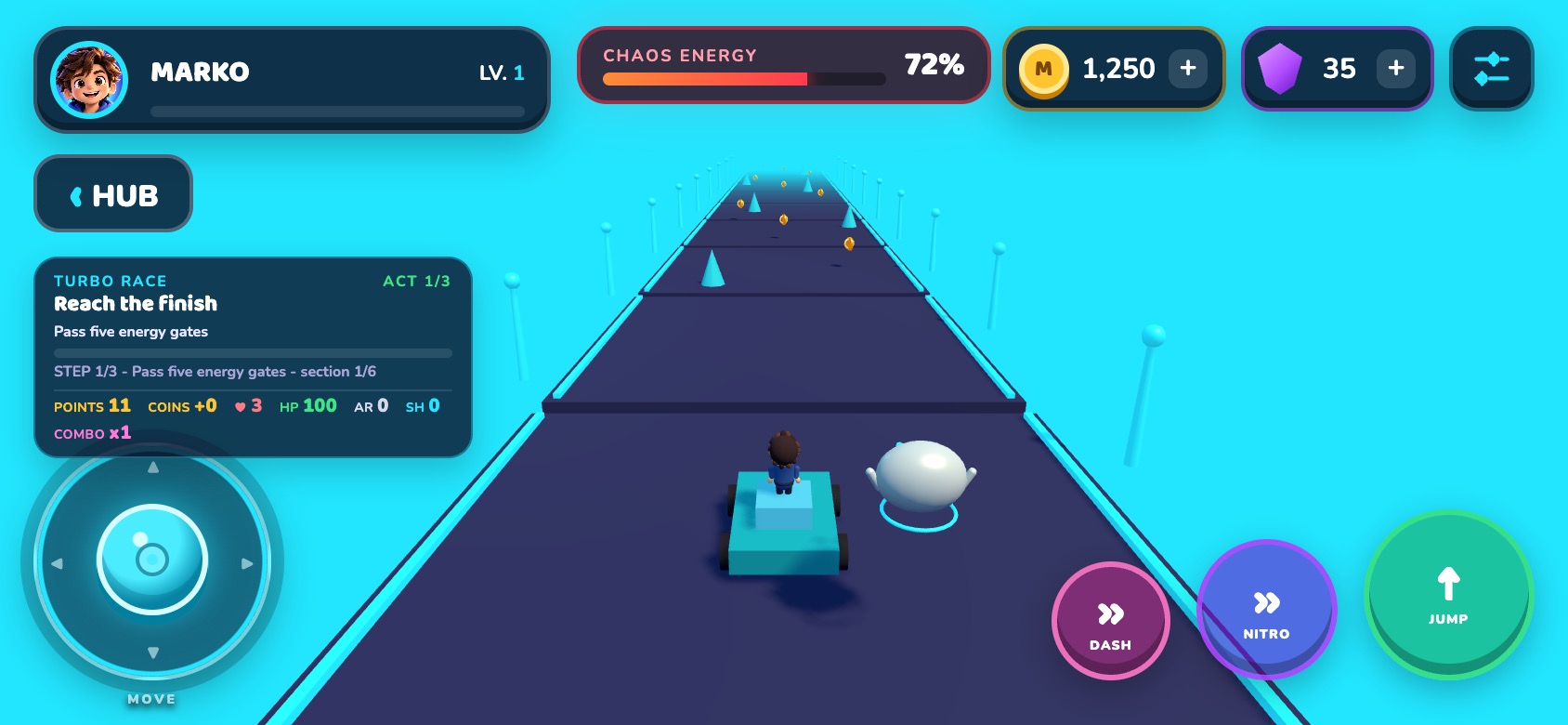 Turbo Race: pass the energy gates